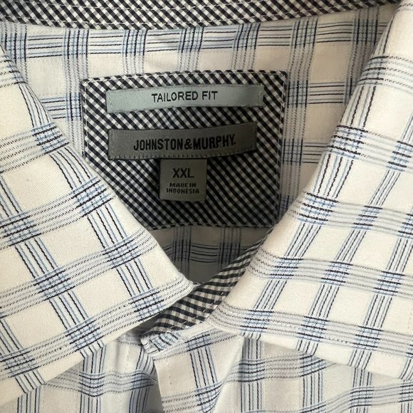 (2) Patterned Cotton Collared Shirts // Johnston & Murphy Men's Size XXL - Picture 4 of 13
